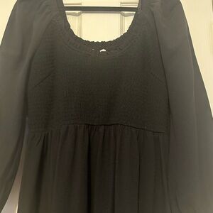 Elegant Black Long Sleeve Dress